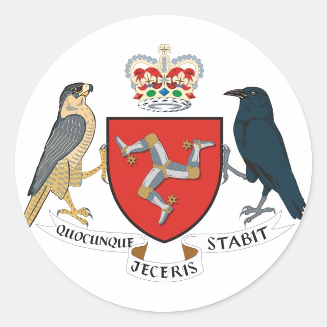 isle of man emblem classic round sticker (Front)