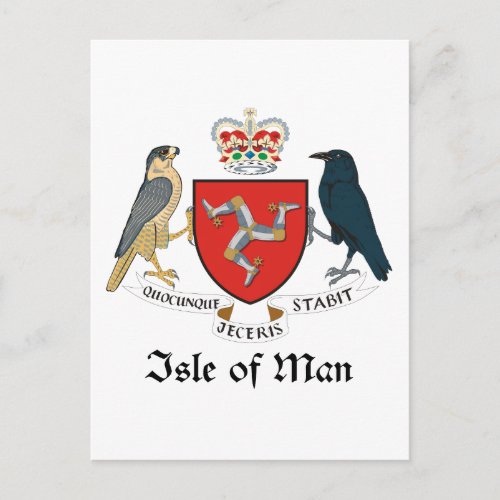 ISLE OF MAN _ emblemflagsymbolcoat of arms Postcard