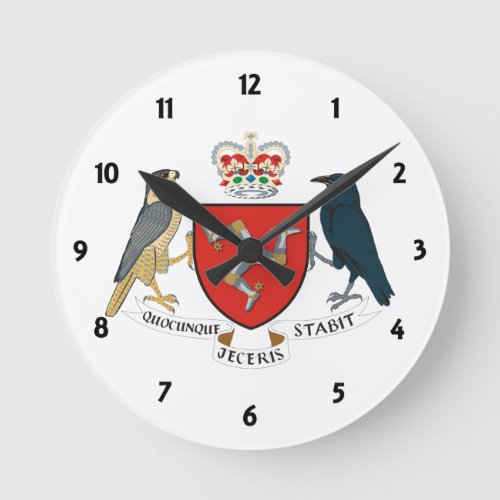 isle of man emblem round clock