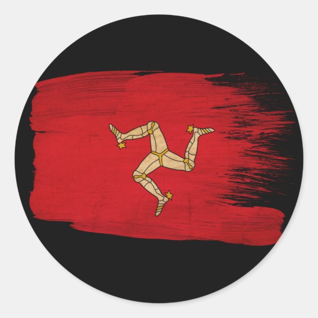 Isle of Man Flag Classic Round Sticker (Front)