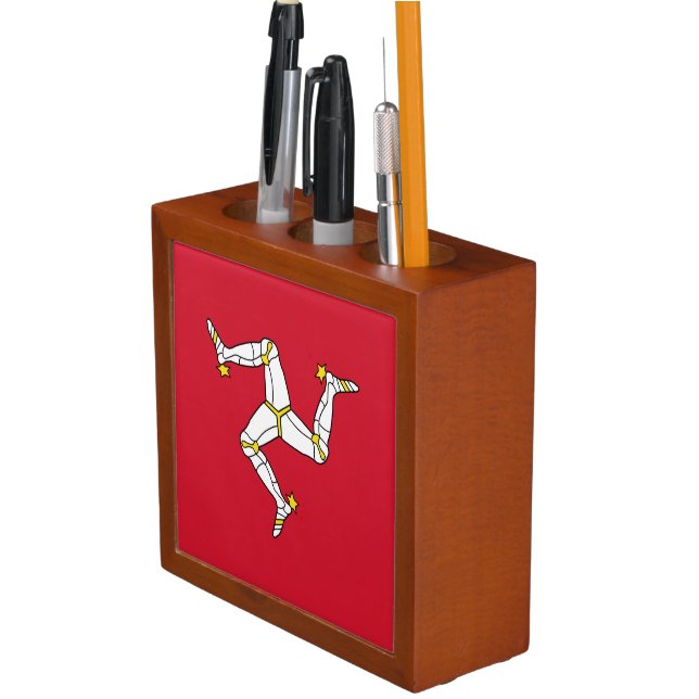 Isle of Man Flag Desk Organizer (In Situ)