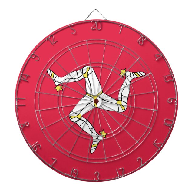 Isle of Man Flag Emblem Dart Board (Front)