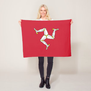 Isle of Man Flag Fleece Blanket