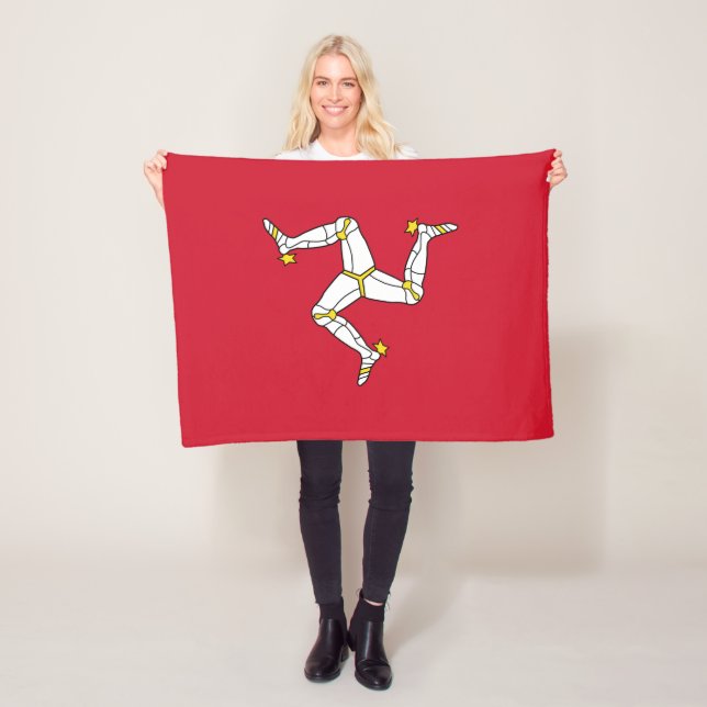 Isle of Man Flag Fleece Blanket (In Situ)