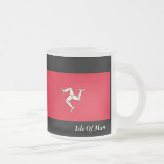 Isle Of Man Flag Frosted Glass Mug