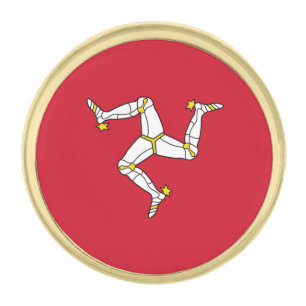 Isle of Man Flag Gold Finish Lapel Pin