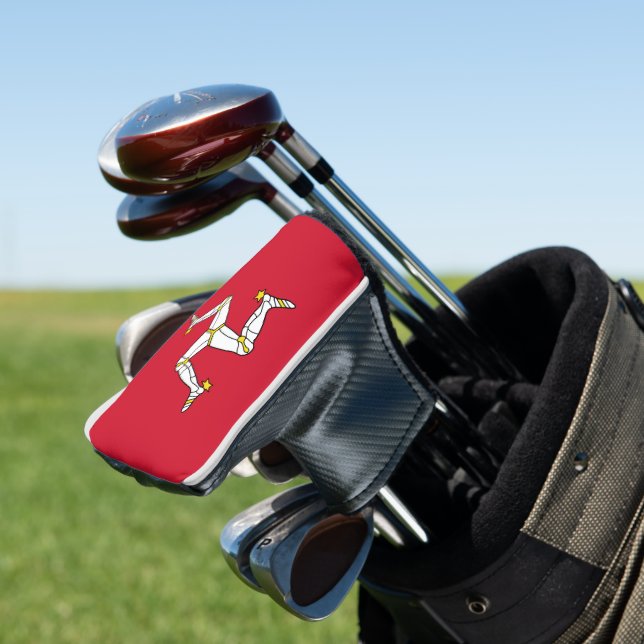 Isle of Man flag Golf Head Cover (In Situ)