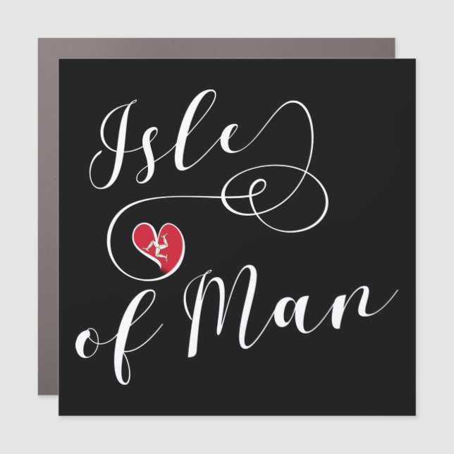 Isle of Man Flag In A Heart, Manx Car Magnet (Front)