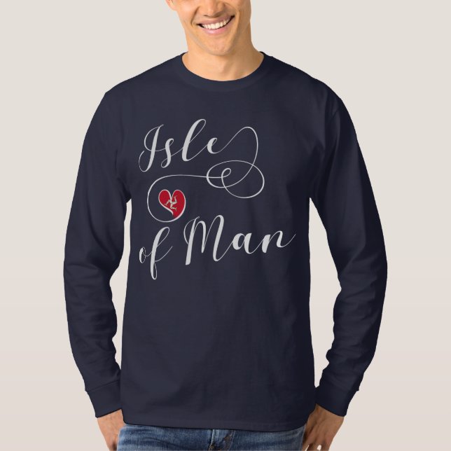Isle of Man Flag In A Heart, Manx T-Shirt (Front)