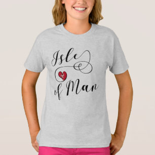 Isle of Man Flag In A Heart, Manx T-Shirt