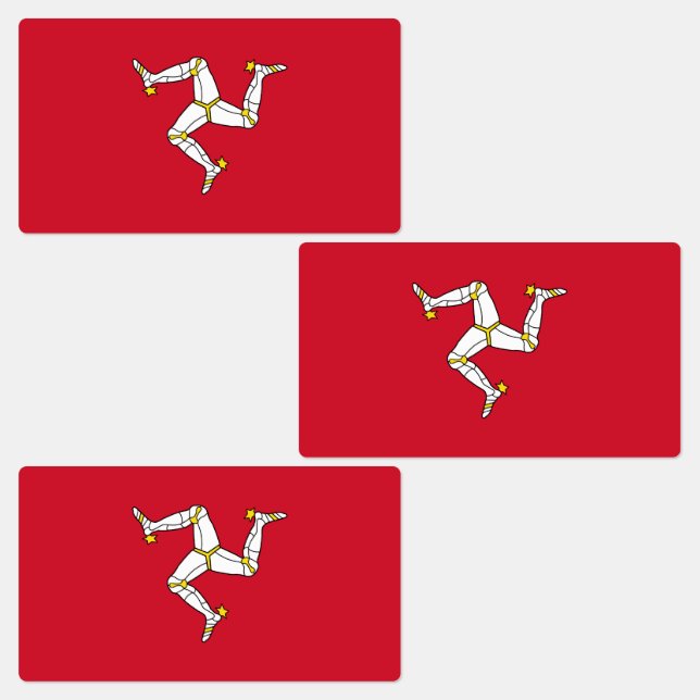 Isle of Man Flag Labels (Group)
