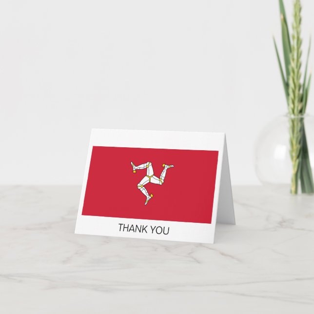 Isle of Man Flag Letterpress Thank You Card (Front)