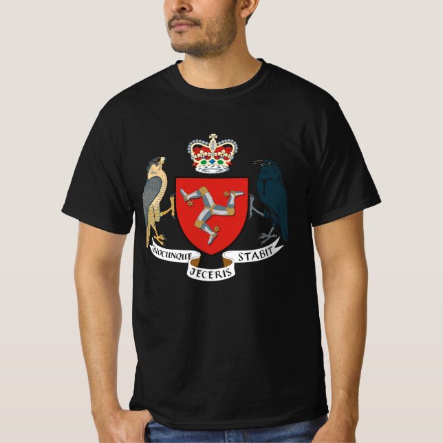 Isle of Man Flag - Manx Emblem - Brattagh Vannin T-Shirt (Front)