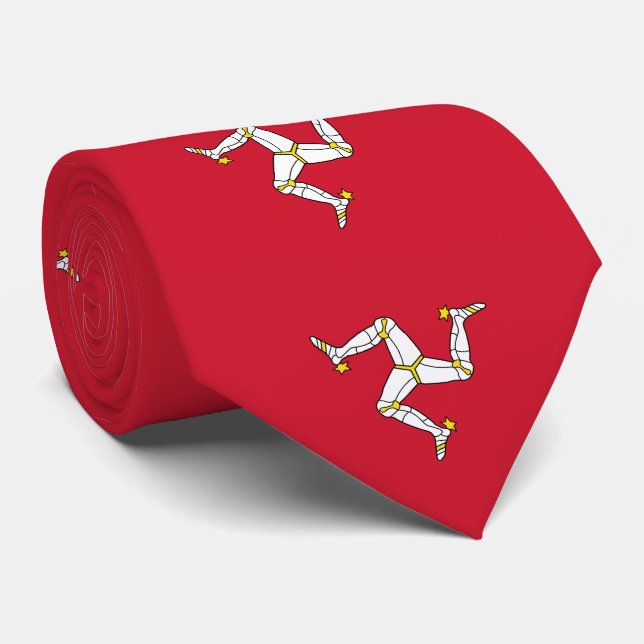 Isle of Man Flag Neck Tie (Rolled)