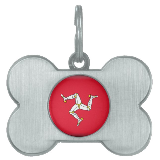 Isle of Man Flag Pet Name Tag (Front)
