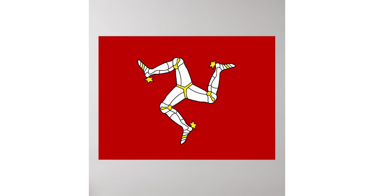 Isle Of Man Flag Poster | Zazzle