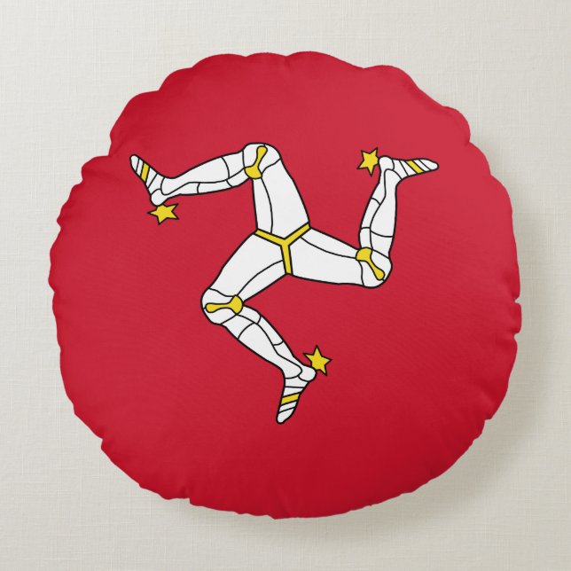 Isle of Man Flag Round Pillow (Front)