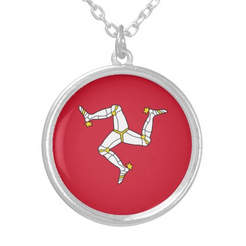 Isle of Man Flag Silver Plated Necklace