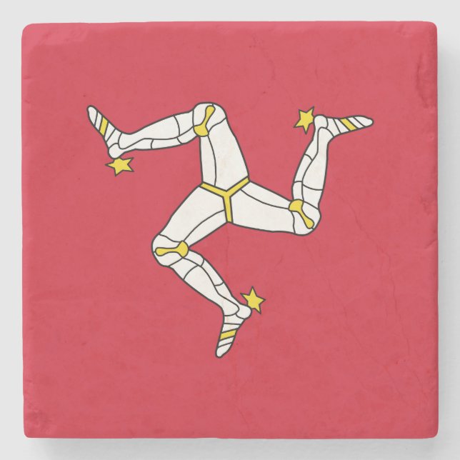 Isle of Man Flag Stone Coaster (Front)