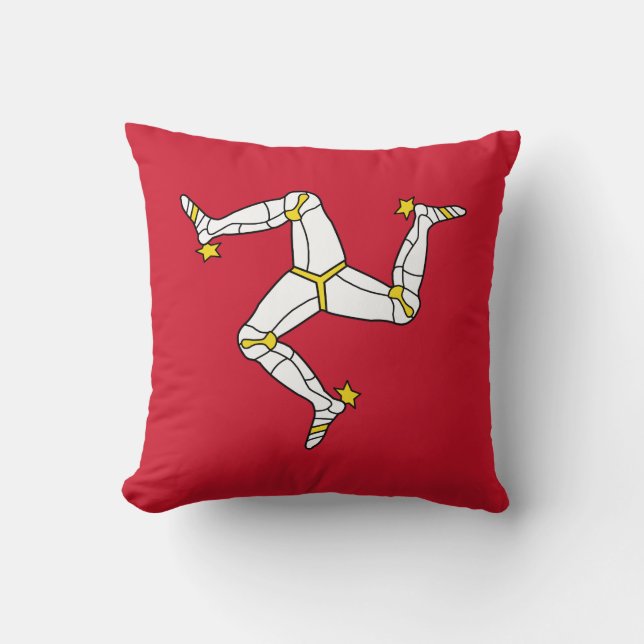 Isle of Man Flag Throw Pillow (Front)