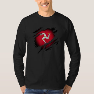 Isle Of Man In The Heart Heritage Proud Roots Flag T-Shirt