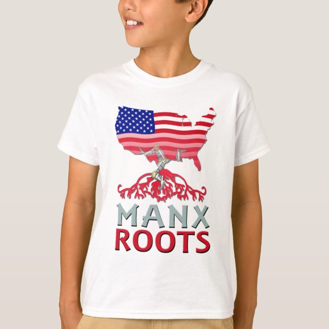 Isle of Man Manx American Kids Tee (Front)