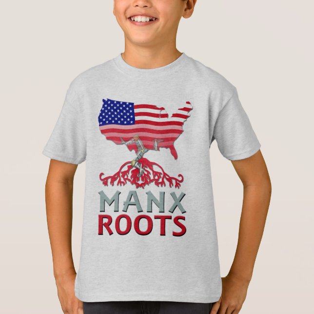 Isle of Man Manx American  T-Shirt (Front)