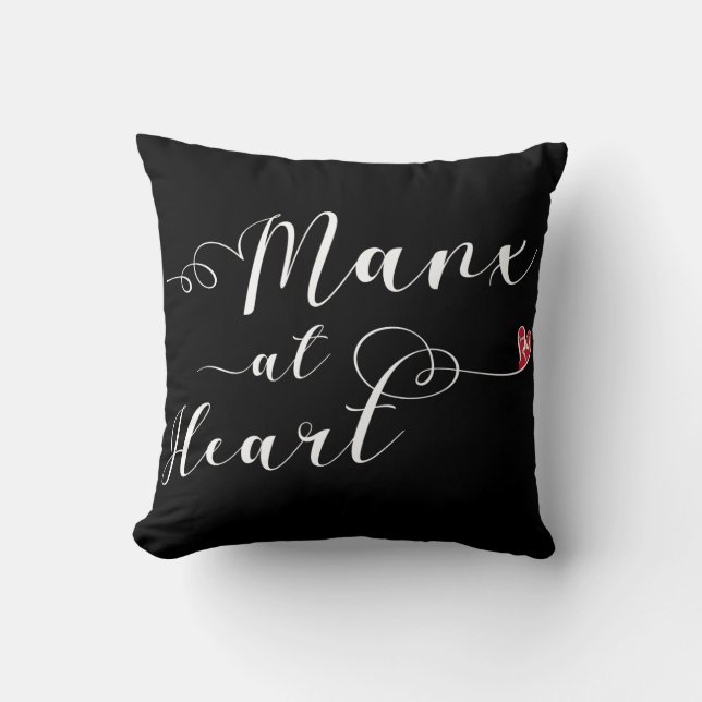 Isle of Man Manx At Heart   Throw Pillow (Front)