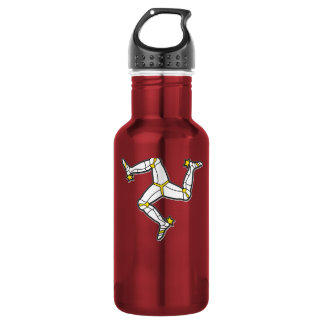 Isle Of Man Manx Flag 3 Legs Of Man Triskelion Stainless Steel Water Bottle