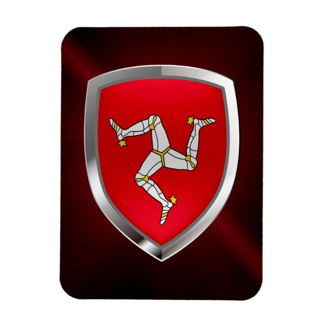 Isle of Man Metallic Emblem Magnet (Vertical)