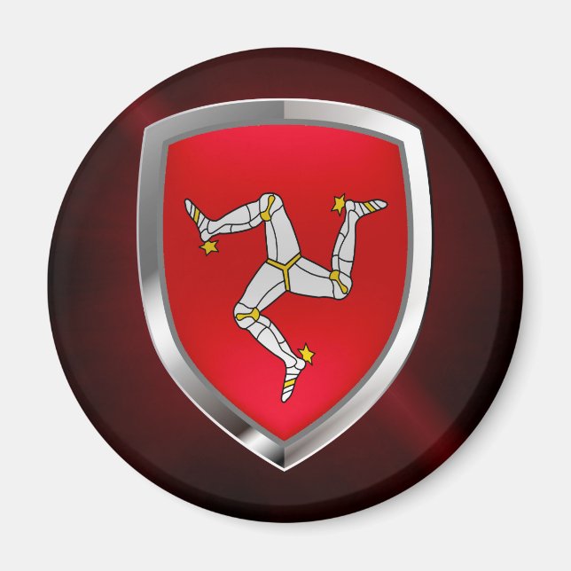 Isle of Man Metallic Emblem Magnet (Front)