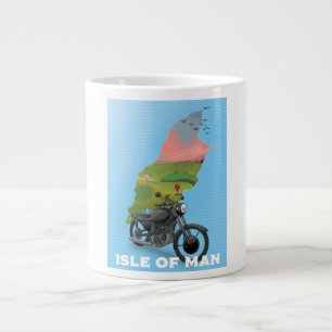 Isle of Man Motorbike travel poster Giant Coffee Mug