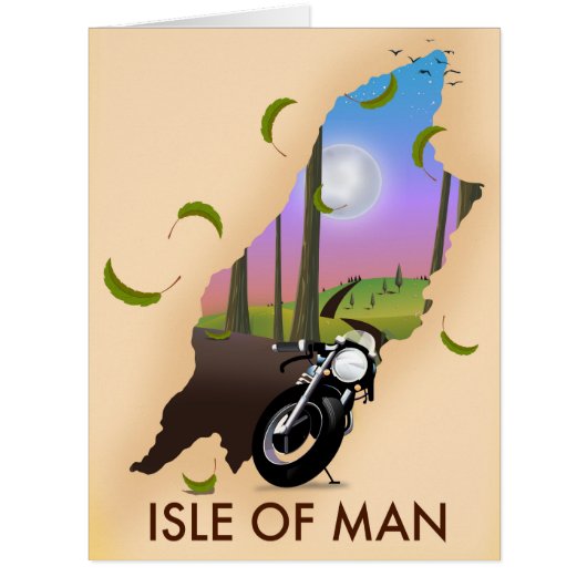 Isle of man motorcycle map travel poster (Front)