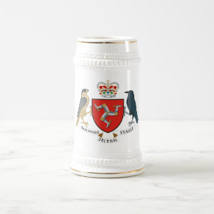 Isle of Man Official Coat Of Arms Heraldry Symbol Beer Stein