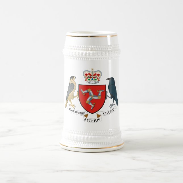 Isle of Man Official Coat Of Arms Heraldry Symbol Beer Stein (Center)