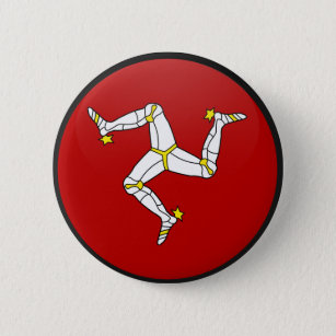 Isle Of Man quality Flag Circle Pinback Button