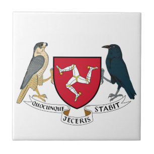 Isle of Man Republican Coat of Arms - Manx Emblem Ceramic Tile