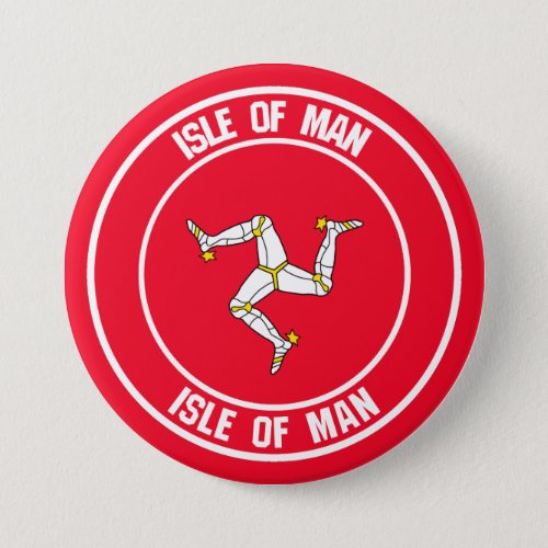 Isle of Man Round Emblem Button