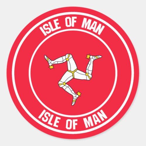 Isle of Man Round Emblem Classic Round Sticker