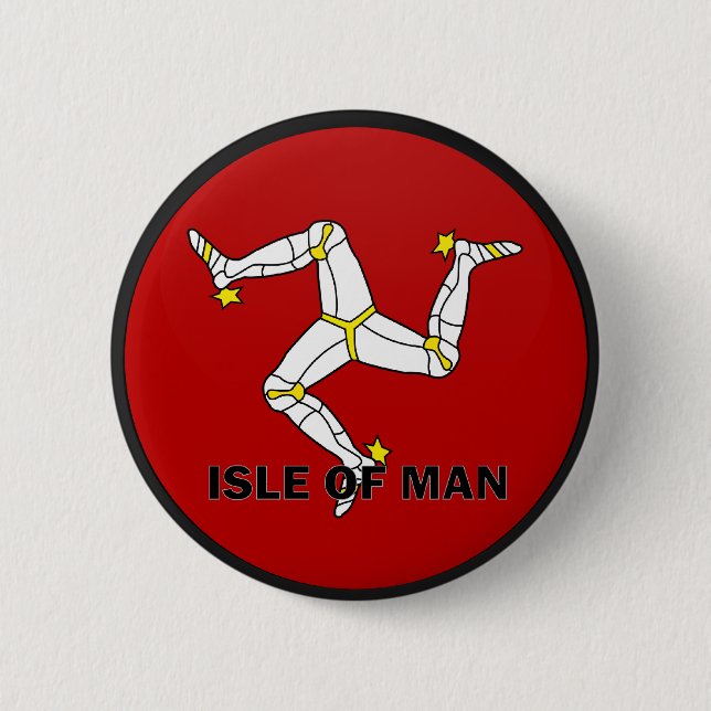 Isle Of Man Roundel quality Flag Pinback Button (Front)