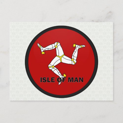 Isle Of Man Roundel quality Flag Postcard