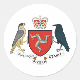 Isle Of Mann Coat Of Arms Classic Round Sticker