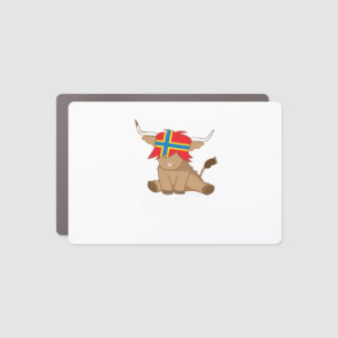 Isle of Orkney flag gift scottish highland cow cut Car Magnet
