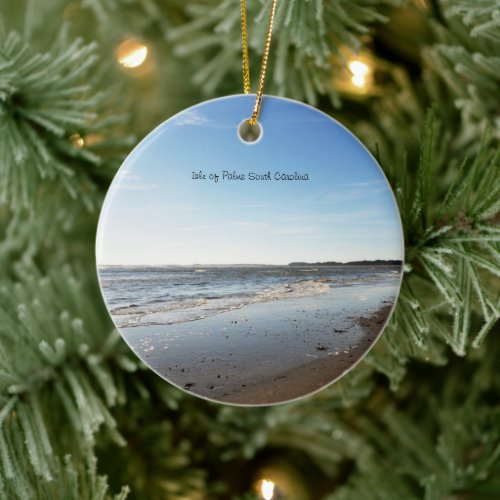 Isle of Palms Beach  Sunset South Carolina  Ceramic Ornament