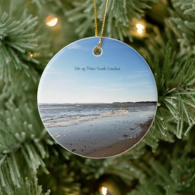 Isle of Palms Beach  Sunset South Carolina  Ceramic Ornament (Tree)