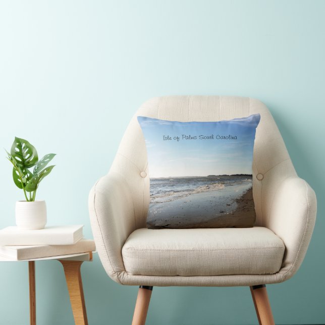 Isle of Palms Beach  Sunset South Carolina  Throw Pillow (Chair)