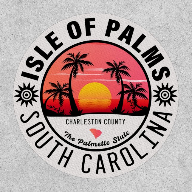 Isle of Palms SC Retro Sunset Souvenirs 60s Patch (Front)