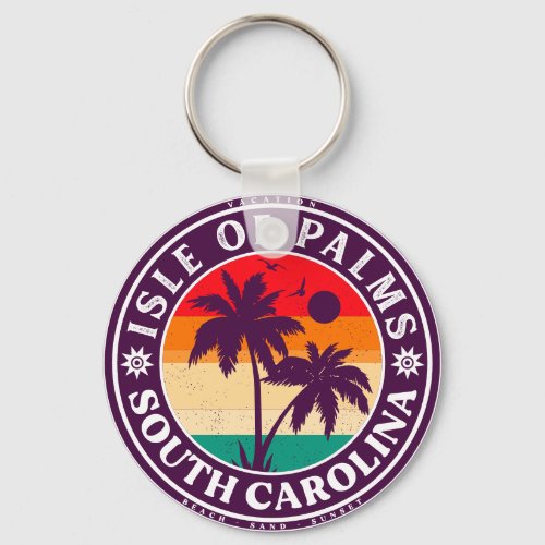 Isle of palms South Carolina Retro Vintage 80s Keychain