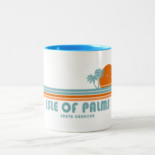 Isle of Palms South Carolina Sun Palm Trees Two-Tone Coffee Mug