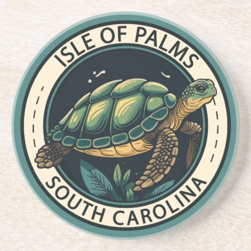 Isle of Palms South Carolina Turtle Badge Coaster